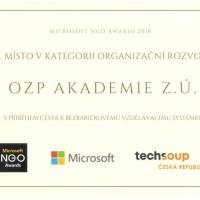 Microsoft NGO Awards - certifikát