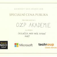 Microsoft NGO Awards - certifikát